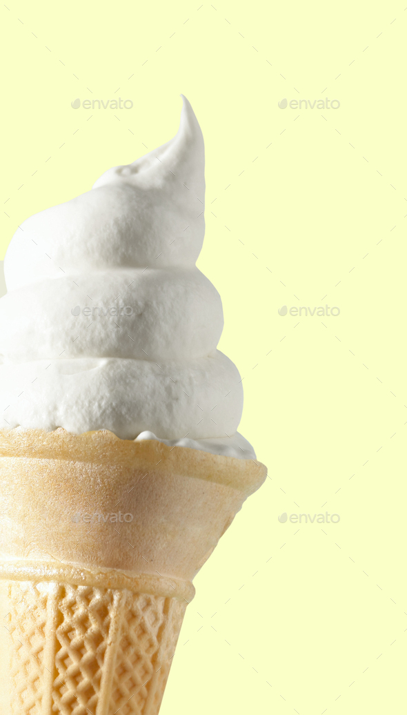 Soft Whipped Ice Cream In A Wafer Cone Stock Photo By Ozaiachin Photodune